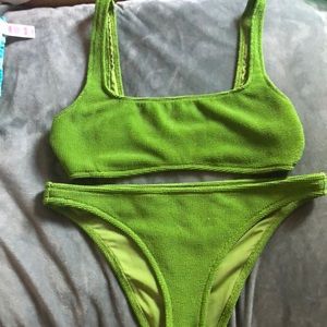 Green Scoop Neck Bikini Set